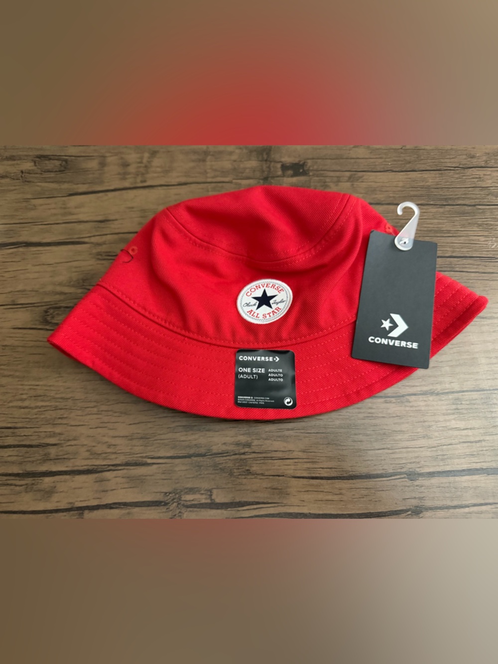 Converse Red Bucket Hat with All Star Patch